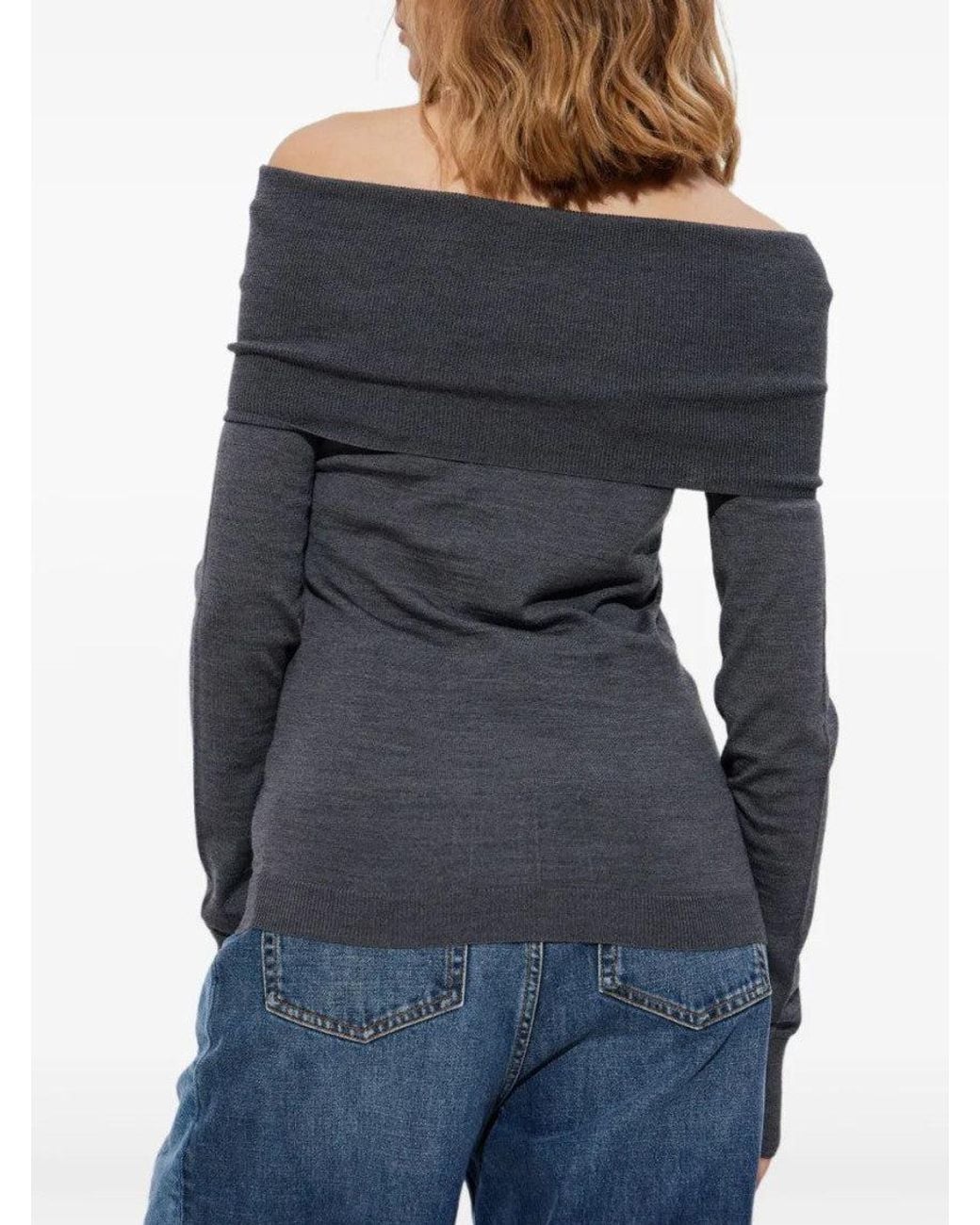 Stella McCartney Blue Off-Shoulder Top