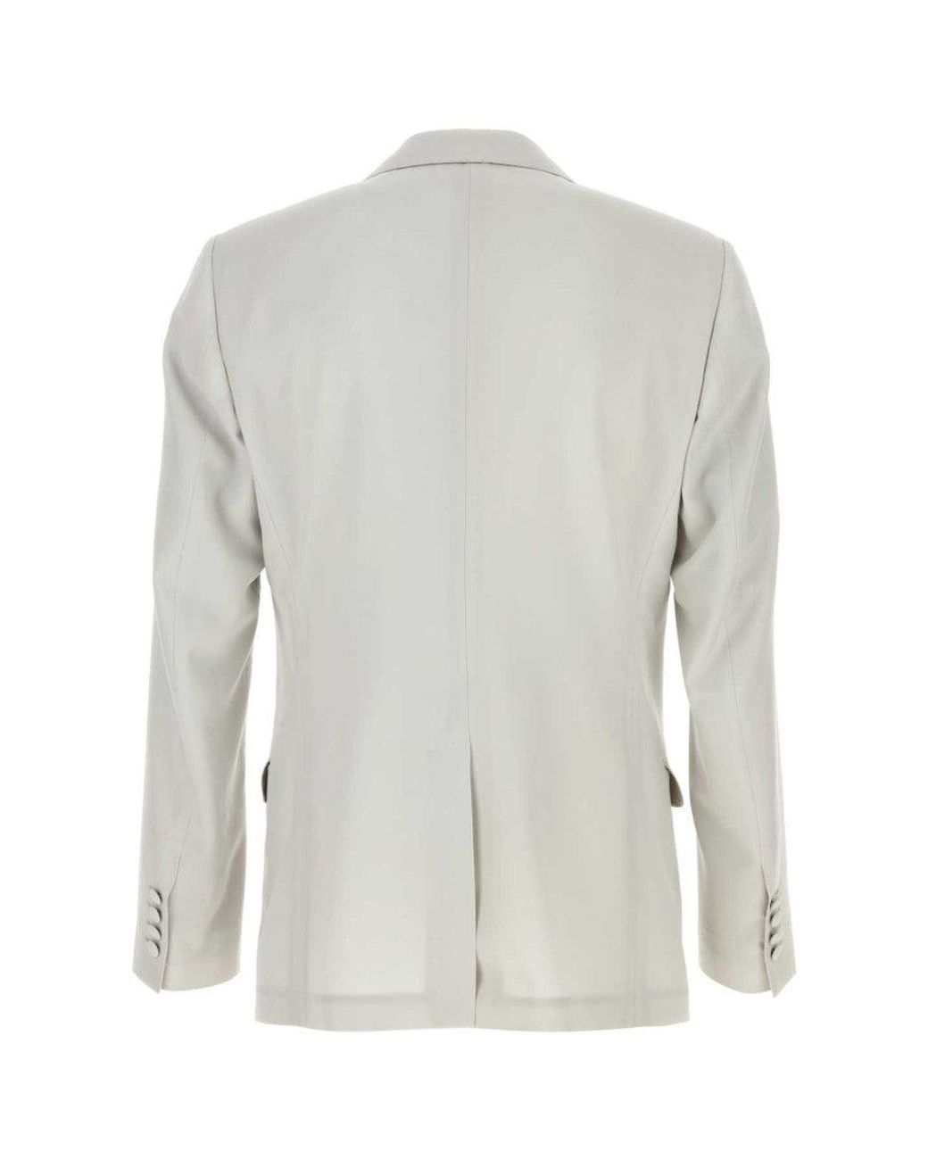 Dolce & Gabbana White Pale Peaked Lapel Blazer for men