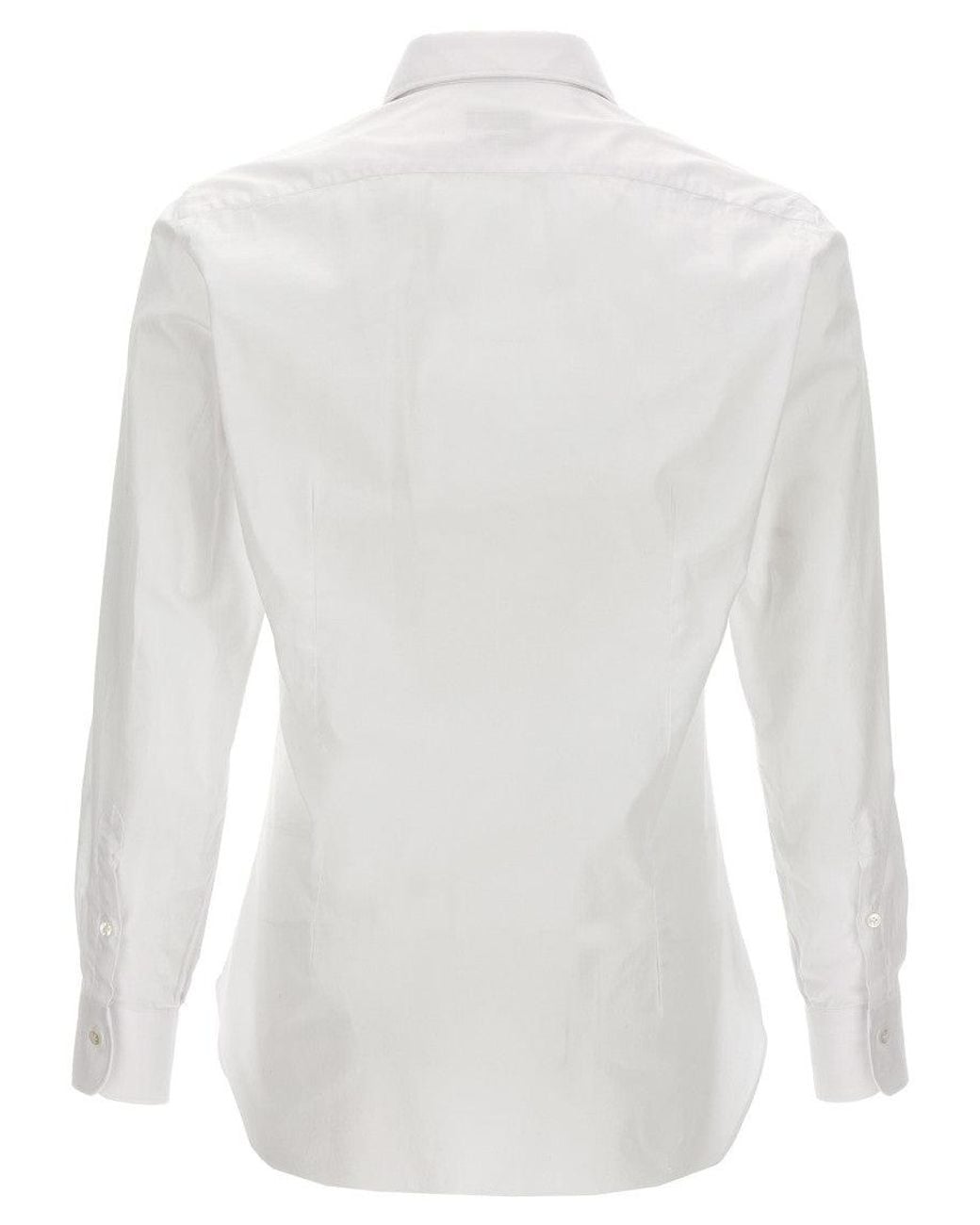 Barba Napoli White Cotton Shirt for men
