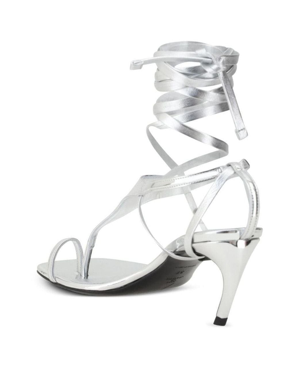 The Attico White Lace Up Heels