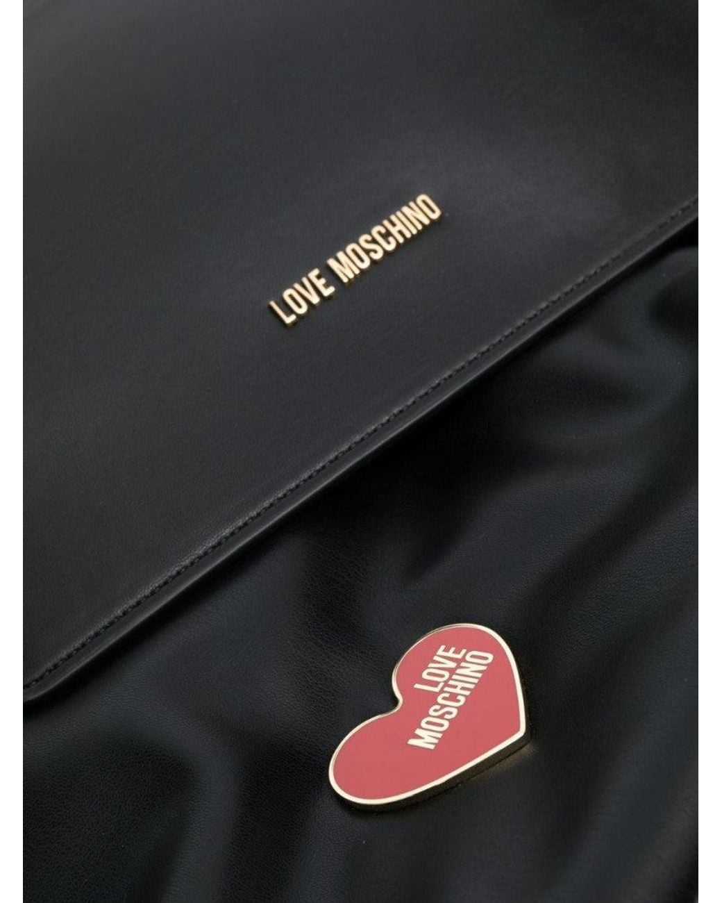 Love Moschino Black Heart Logo Top Zip Large Tote