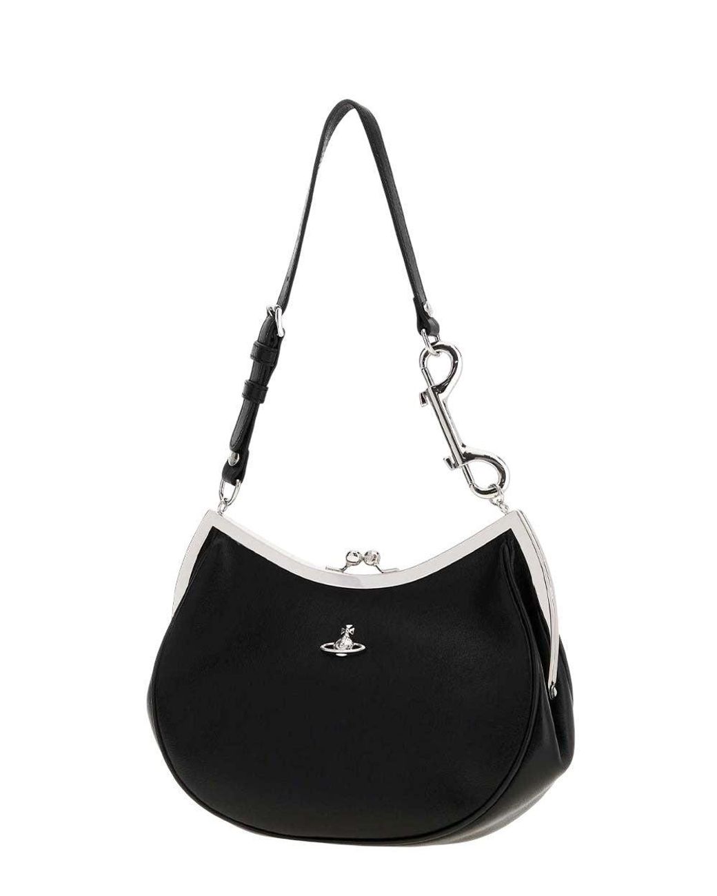 Vivienne Westwood Black Charm Frame Small Shoulder Bag