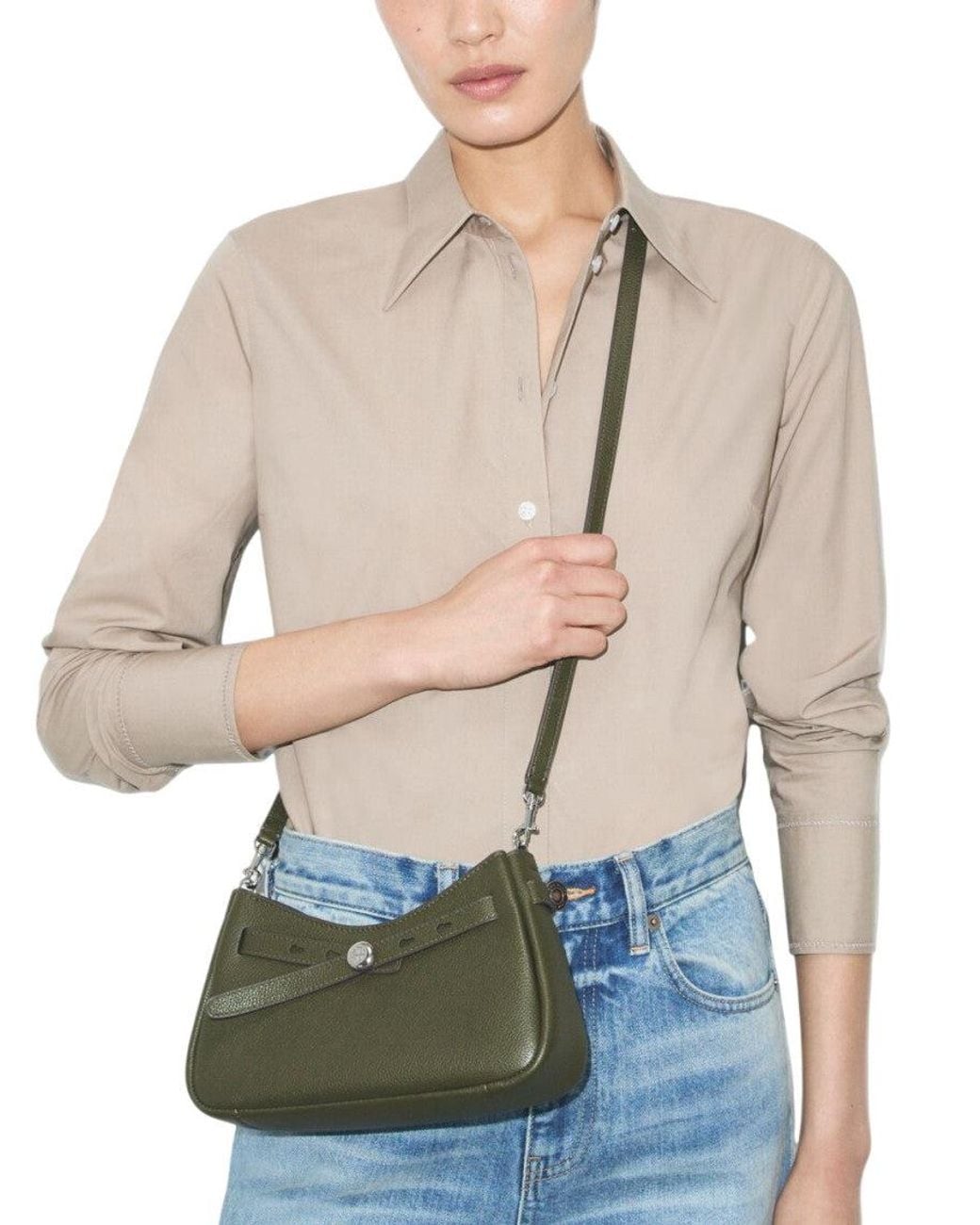 Tory Burch Green Romy Small Crossbody Bag