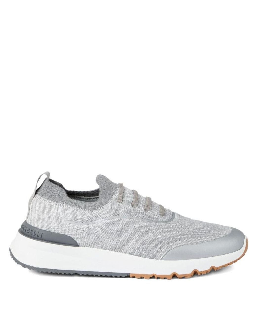 Brunello Cucinelli White Lace Up Sneakers for men