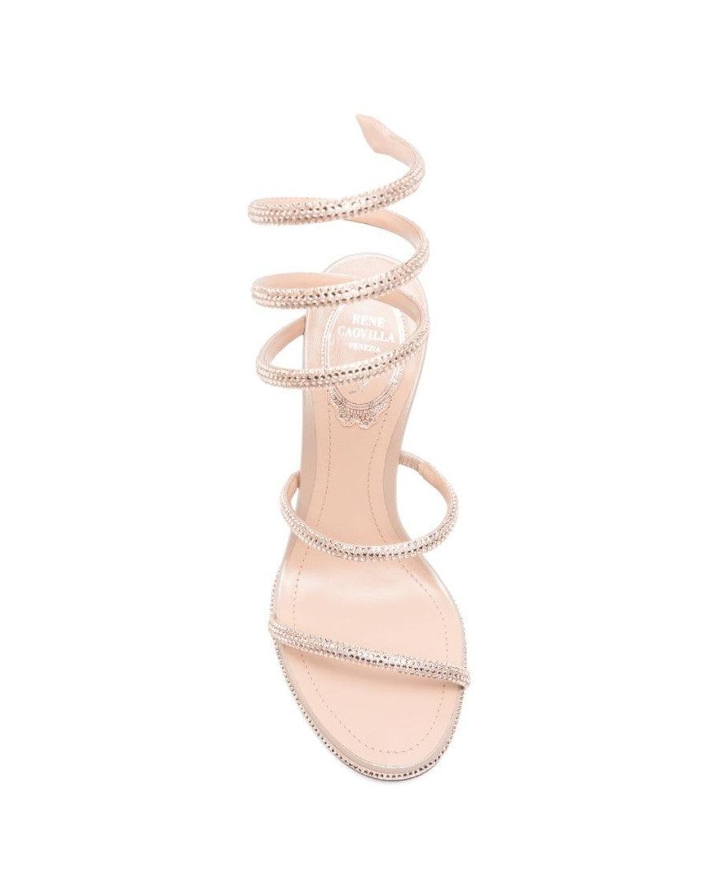 Rene Caovilla Pink Light Rhinestone Heels