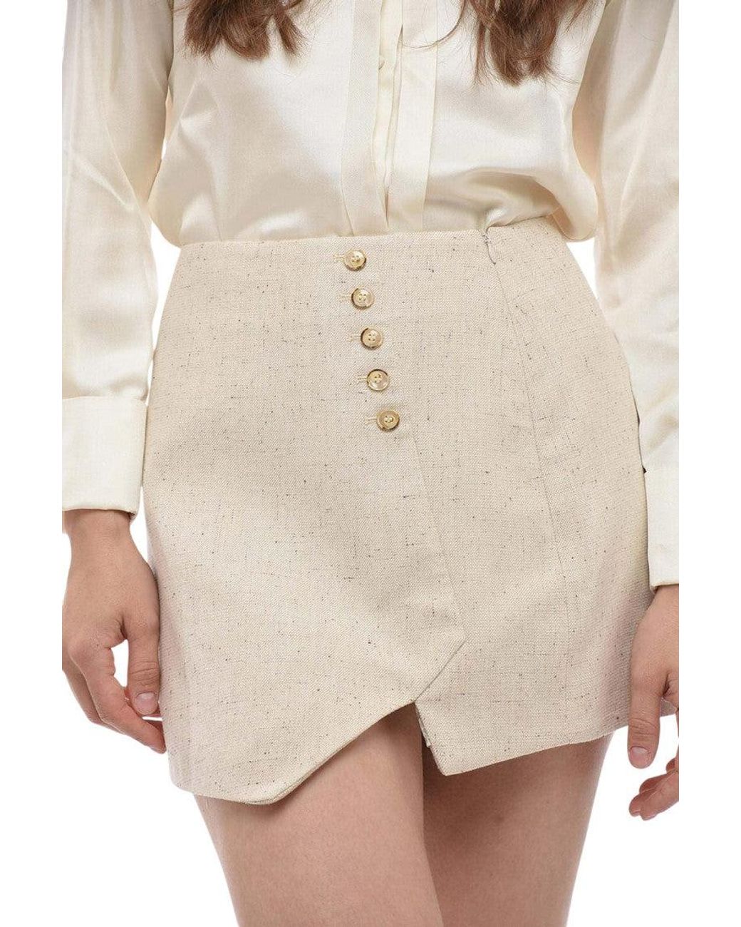 THE GARMENT Natural Textured Mini Skirt