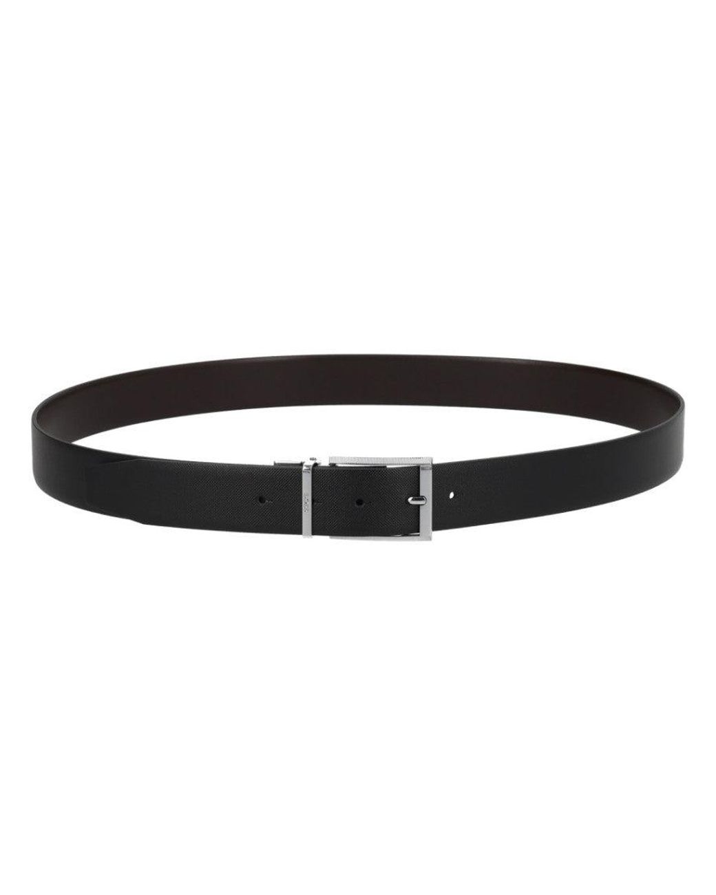 Boss Black Textured Cut To Size Belt for men