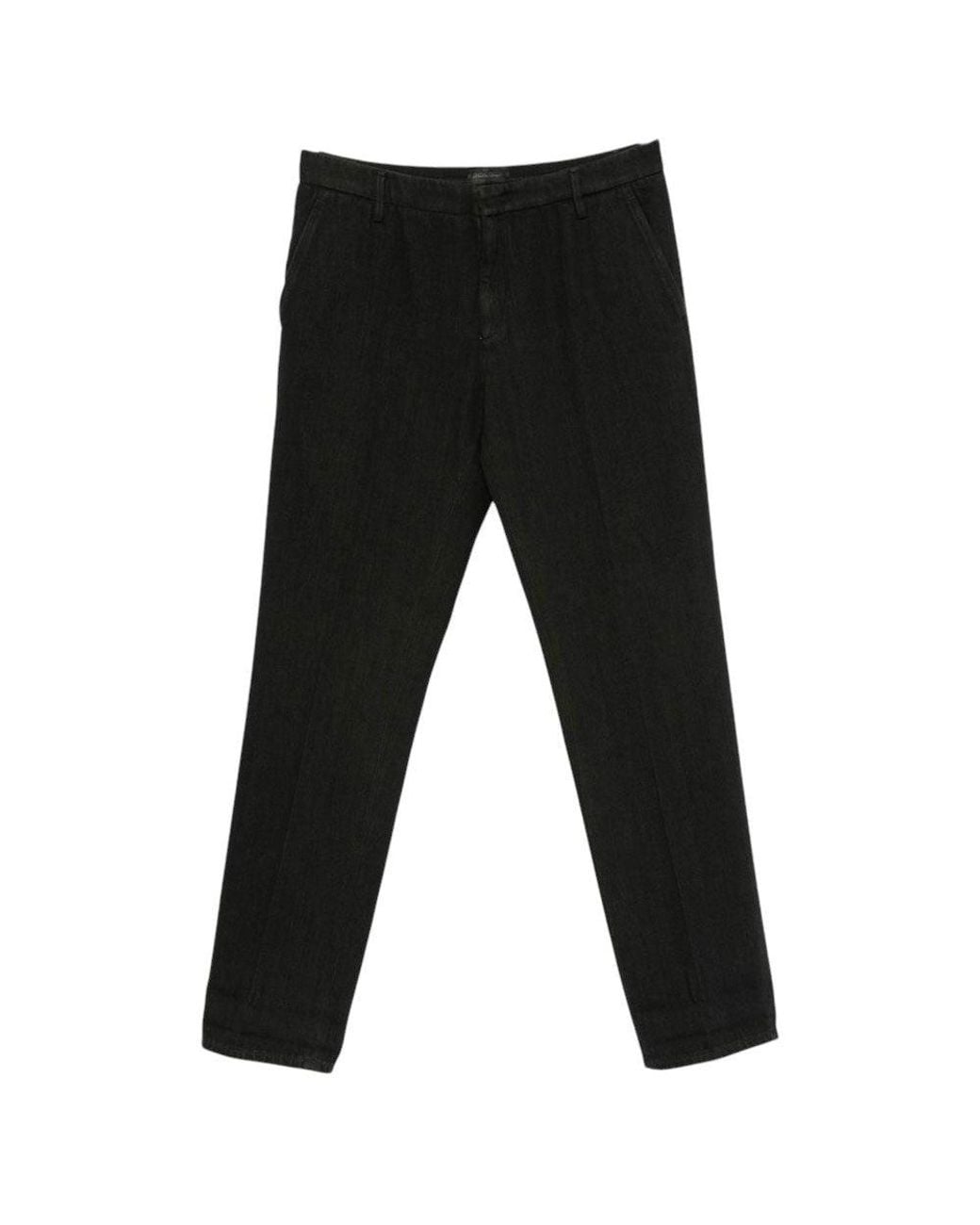 Dondup Black Straight Mid Rise Jeans for men