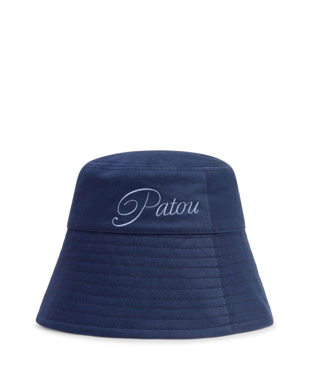 Patou Blue Logo-Embroidered Bucket Hat