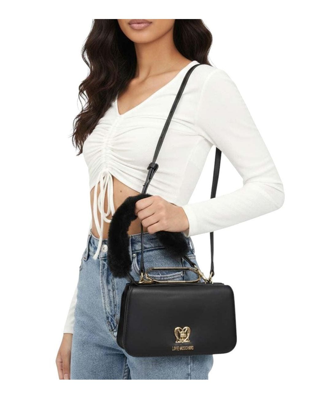 Love Moschino Black Logo Small Shoulder Bag