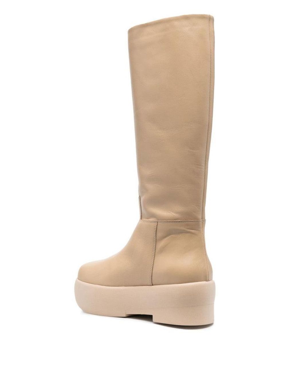 Gia Borghini White Tubular Chunky-Sole Boots