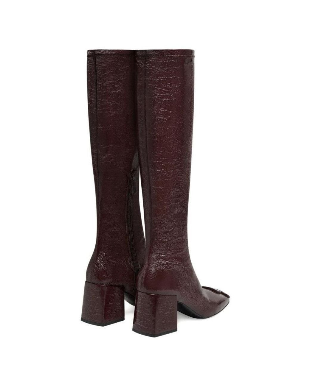 Courreges Brown High Leather Boots