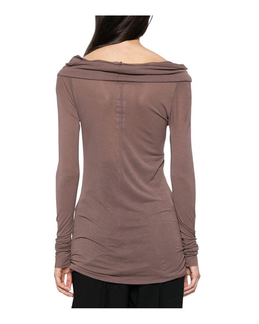 Rick Owens Black Off Shoulder Top