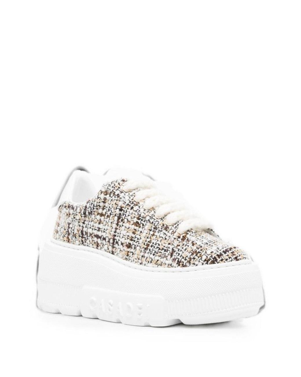 Casadei White Nexus Bouclé Sneakers