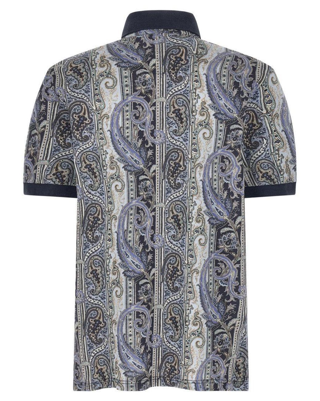 Etro Black 'Arnica Paisley' Polo Shirt for men