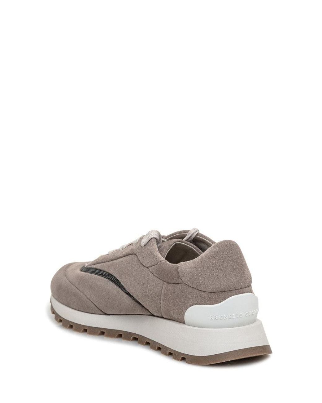 Brunello Cucinelli White Lace-Up Sneakers