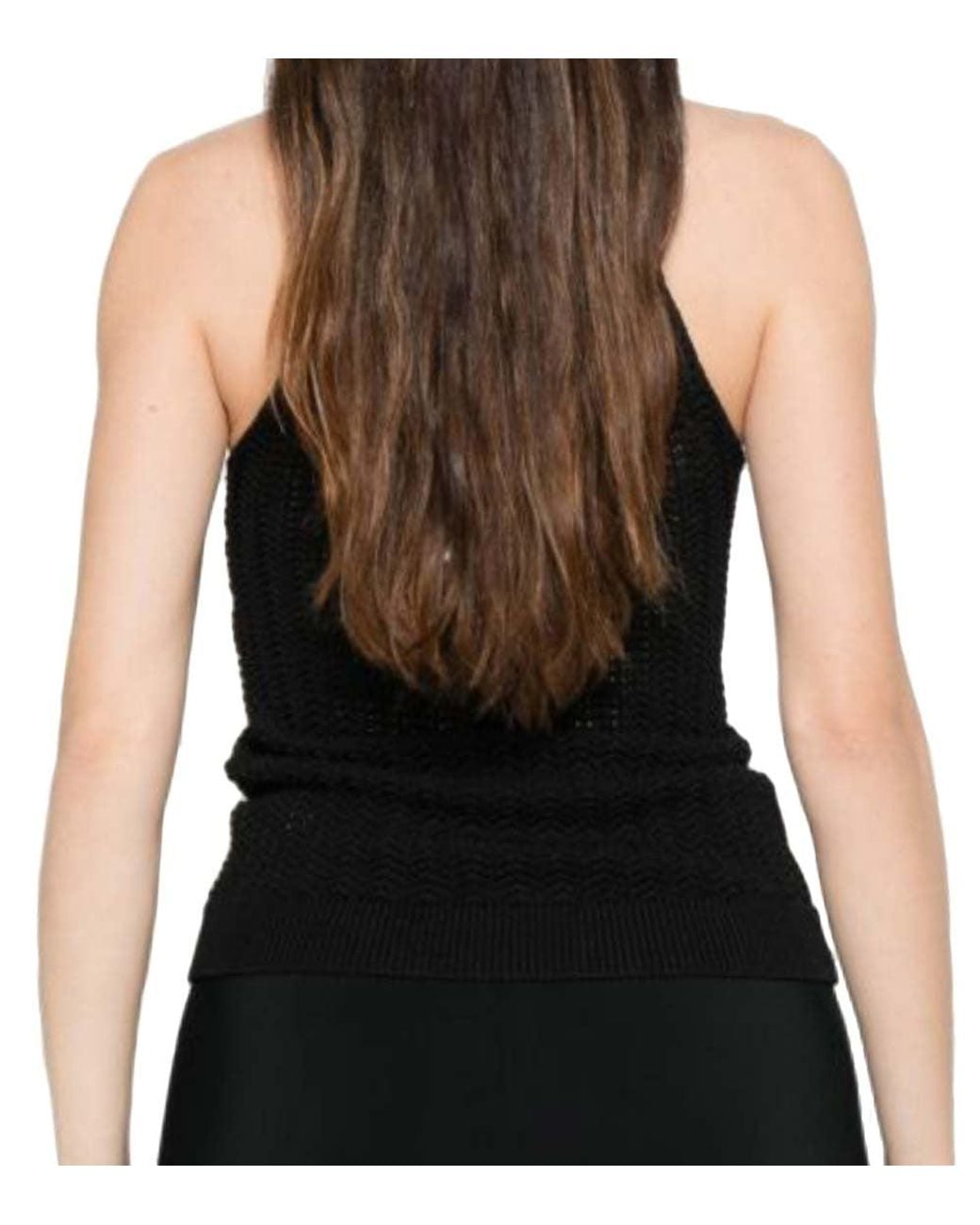 IRO Black Embellished Scoop Neck Top