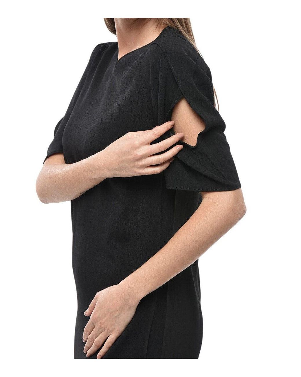 Stella McCartney Black Round Neck Knee Length Dress