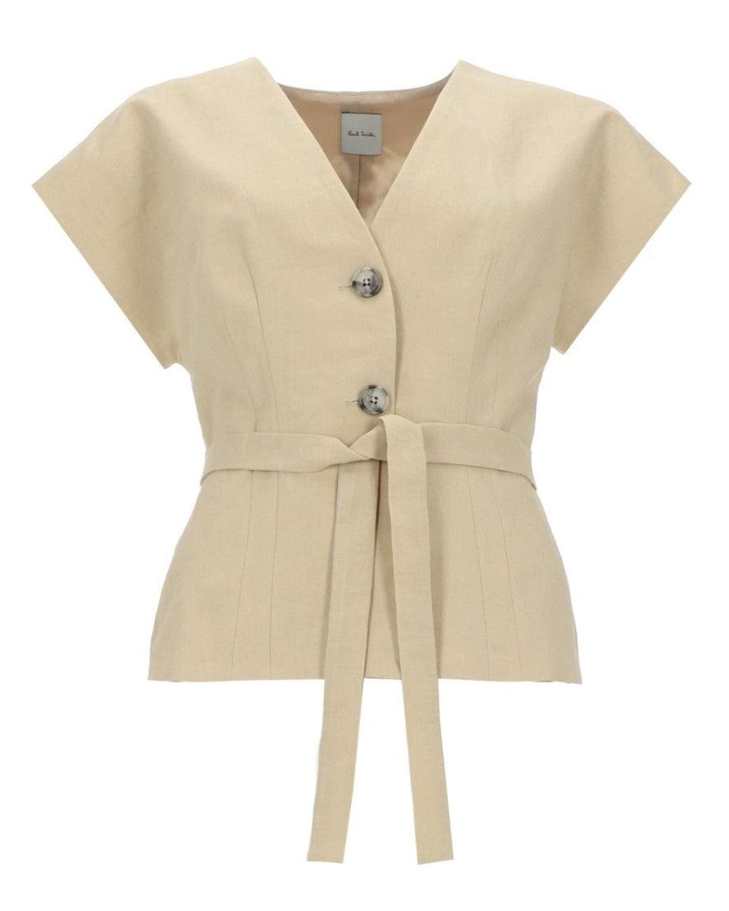 Paul Smith Natural Solid V Neck Top