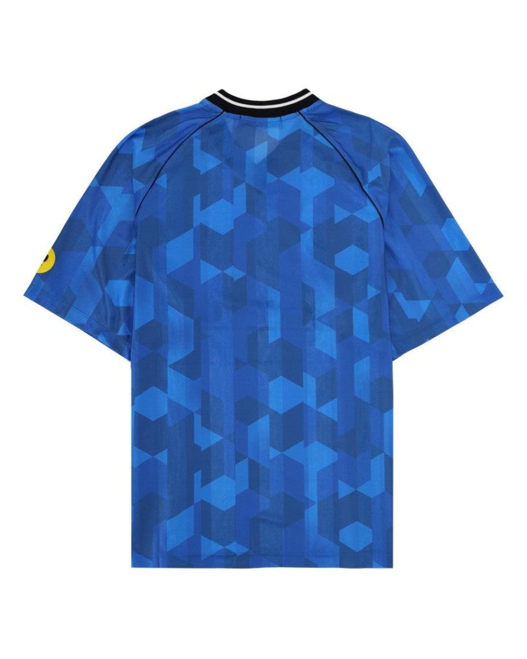 Barrow Blue Geometric V Neck T-Shirt for men