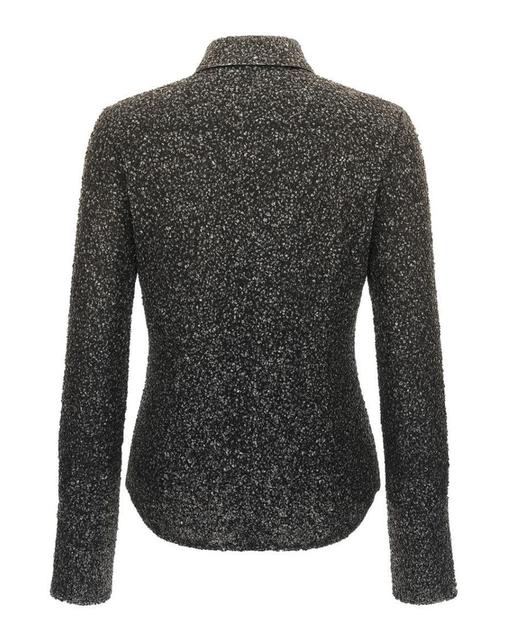ROTATE BIRGER CHRISTENSEN Black Slim Embellished Shirt