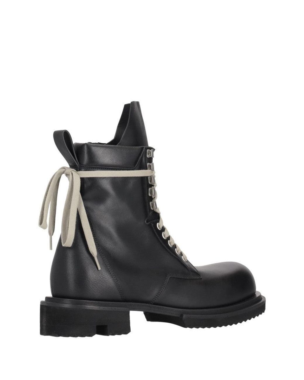 Rick Owens Black Solid Round Toe Boot for men