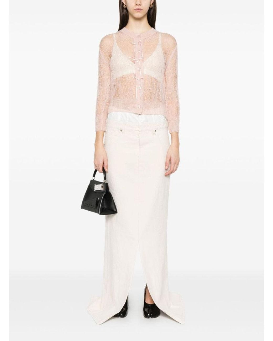 Maison Margiela White Long Denim Skirt