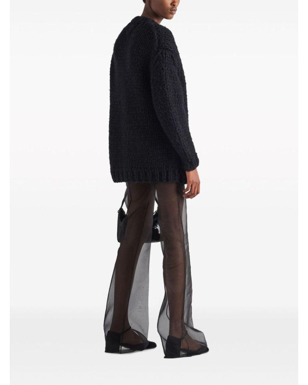 Prada Blue Semi-Sheer Flared Trousers