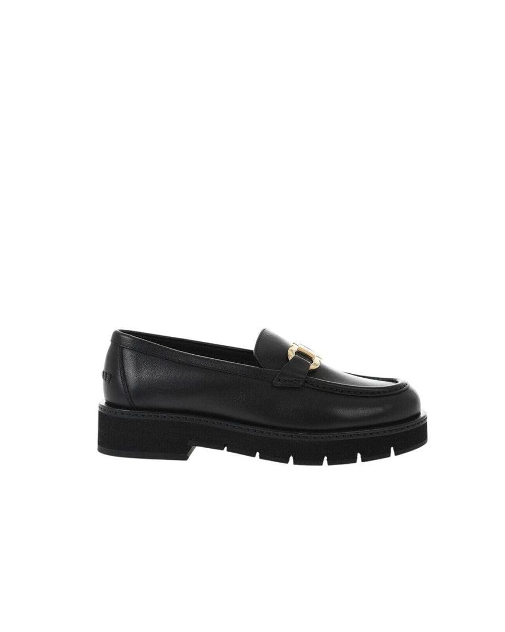 Ferragamo Black Leather Loafers