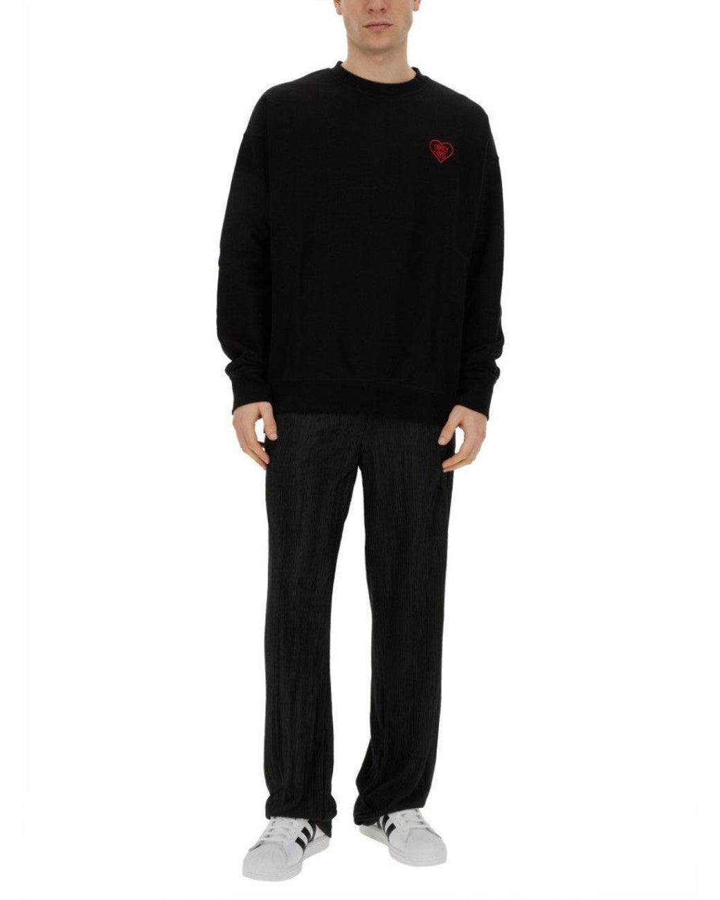 FAMILY FIRST Black Crew Neck Sweatshirts for men
