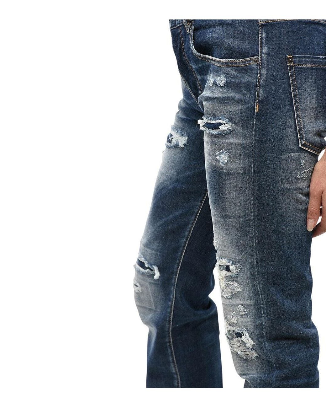 DSquared² Blue Straight Mid Rise Jeans