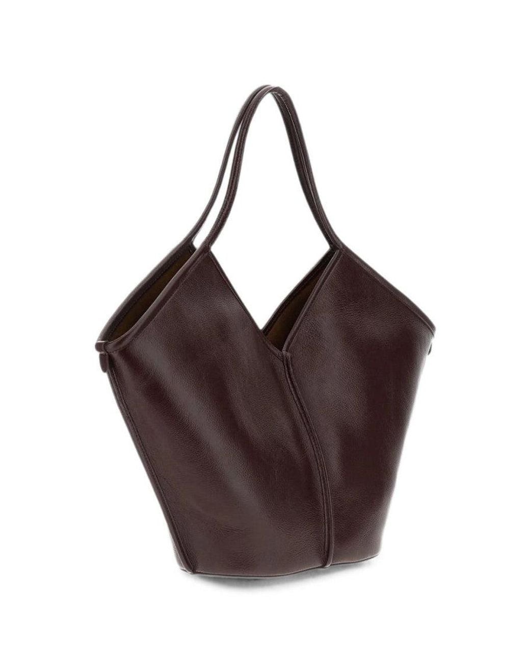 Hereu Brown Burgundy Calella Large Tote