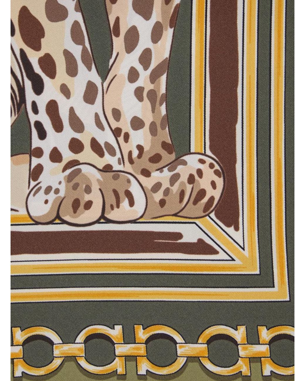 Ferragamo Metallic Animal Print Scarf