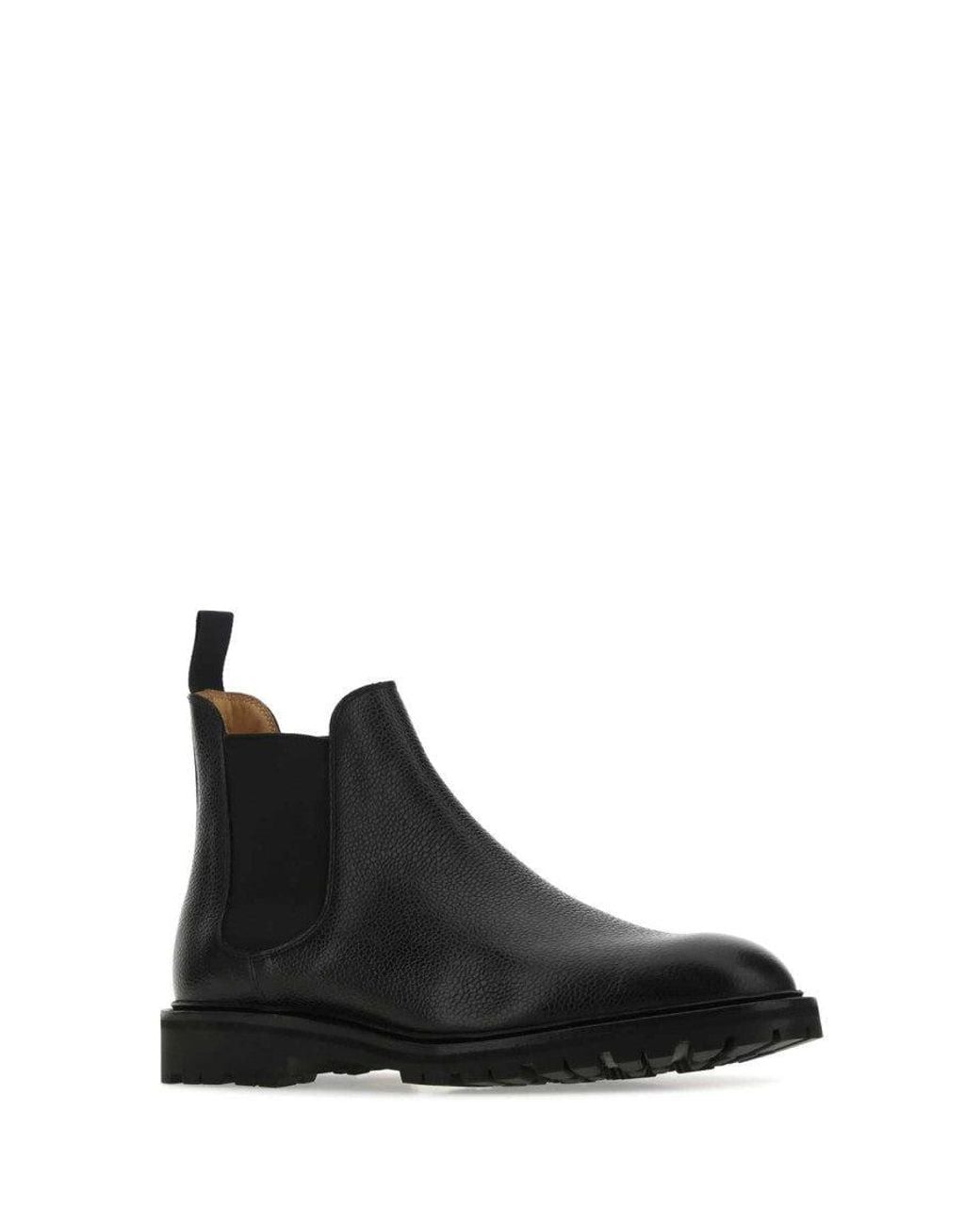 Crockett and Jones Black Leather Chelsea Boots for men
