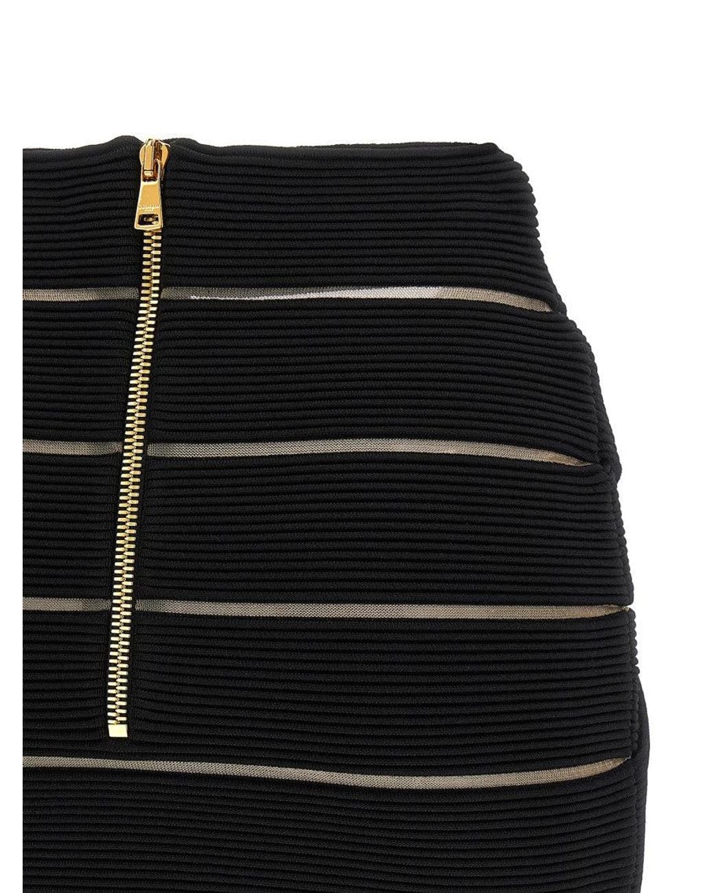 Balmain Black V-Shaped Waist Skirt