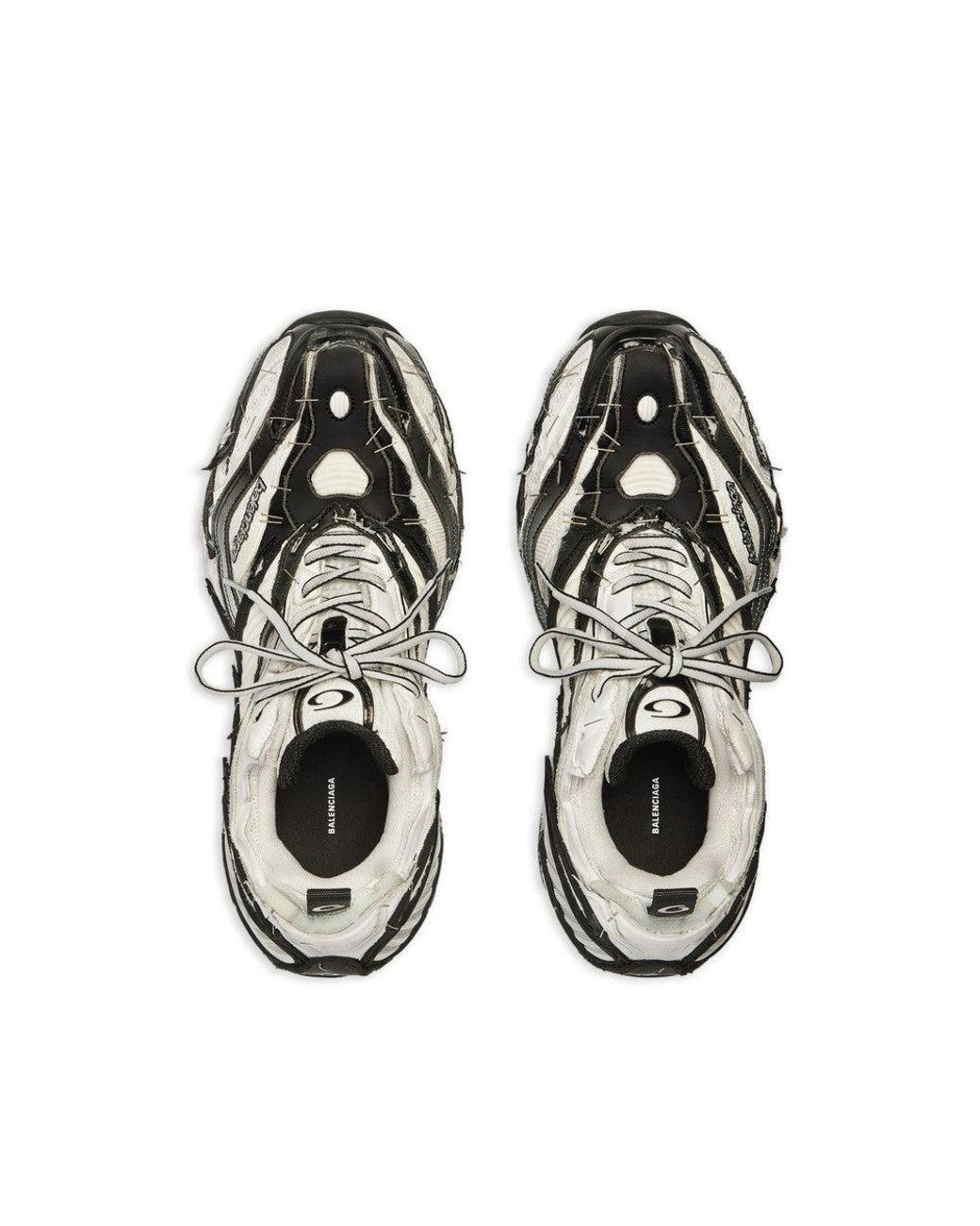 Balenciaga Blackwhite Striped Runner Sneakers for men