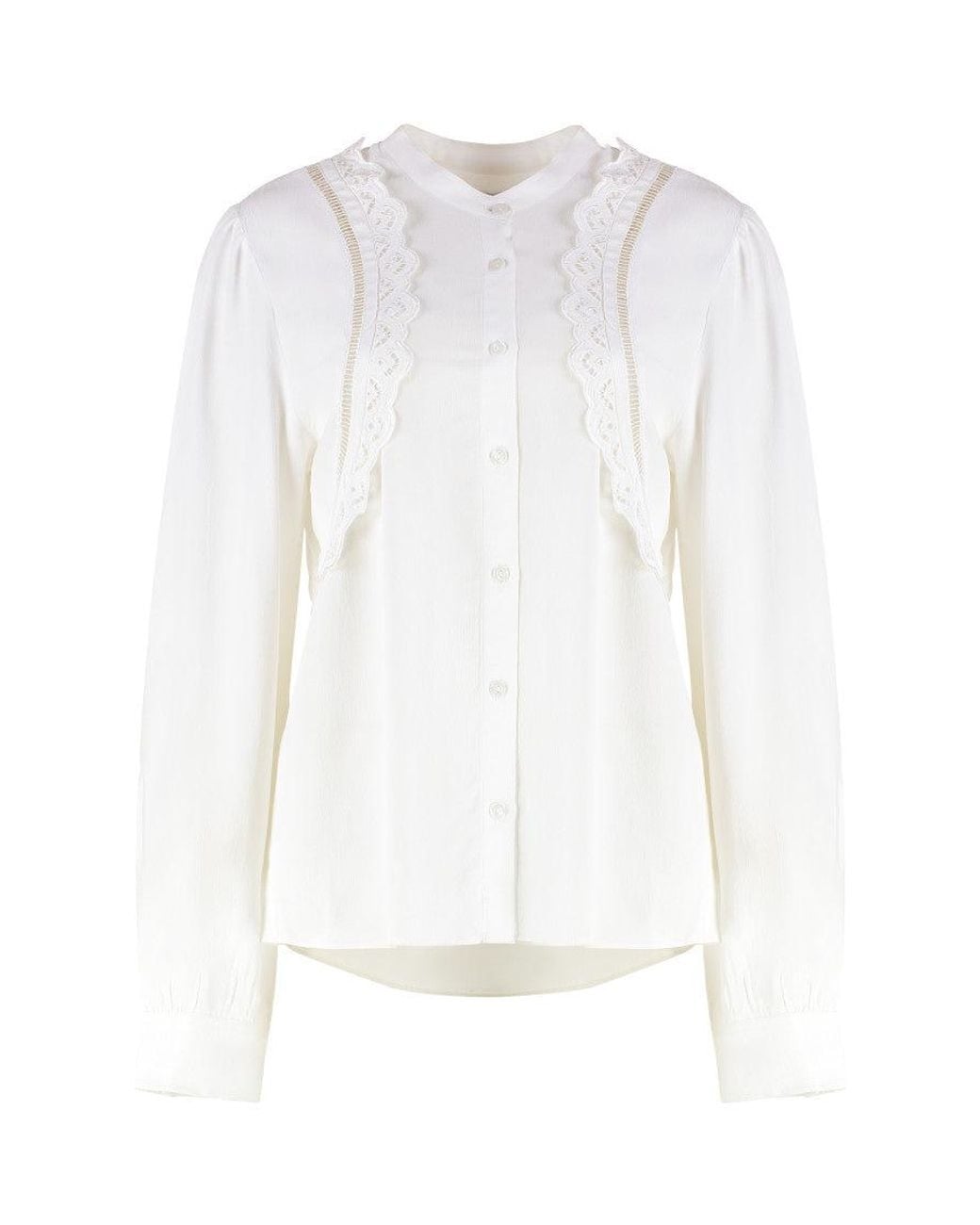 Isabel Marant White Band Collar Top