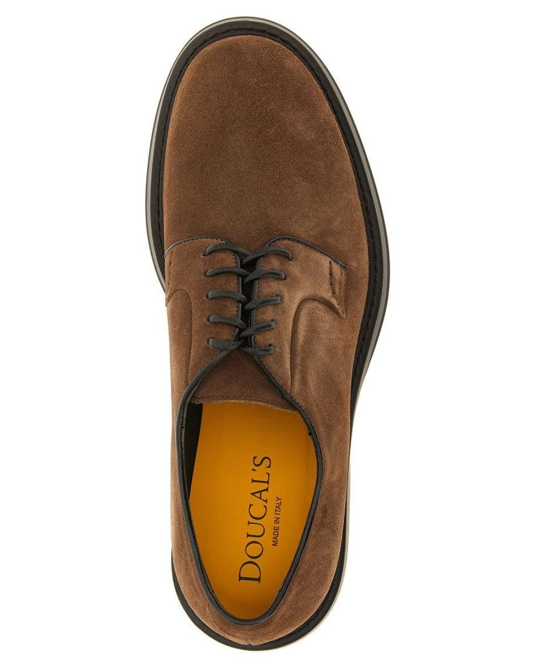 Doucal's Brown Suede Lace Up Shoes for men