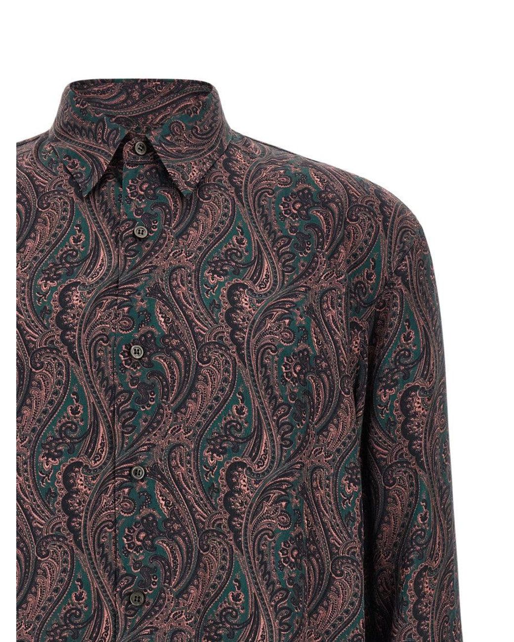 Dries Van Noten Gray Regular Paisley Shirt for men