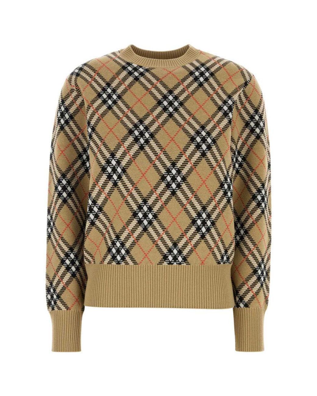 Burberry Brown Embroidered Wool Blend Sweater