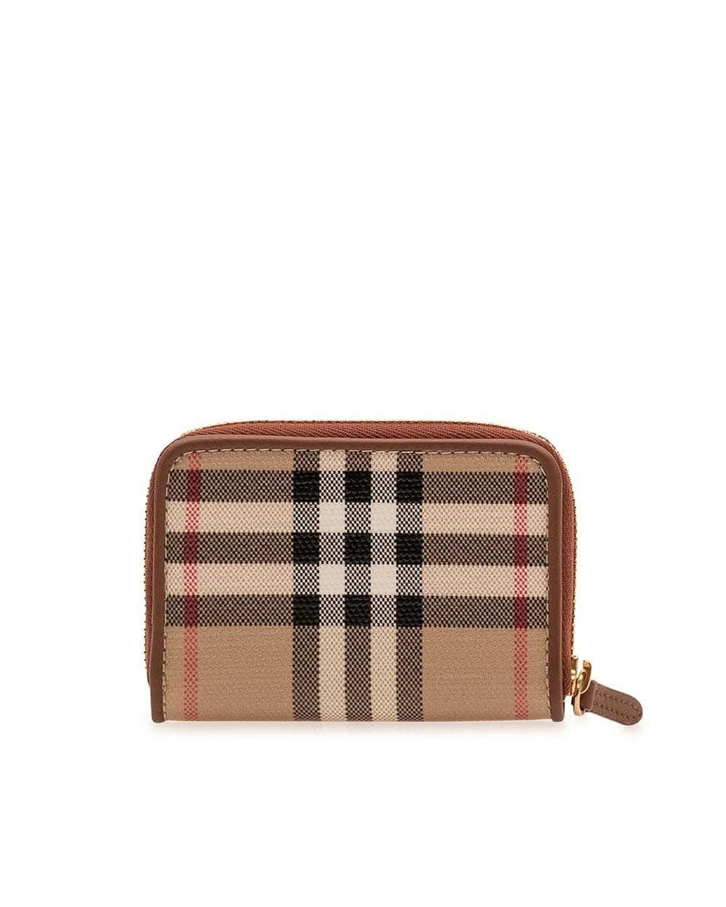 Burberry Brown Check Zip Wallet