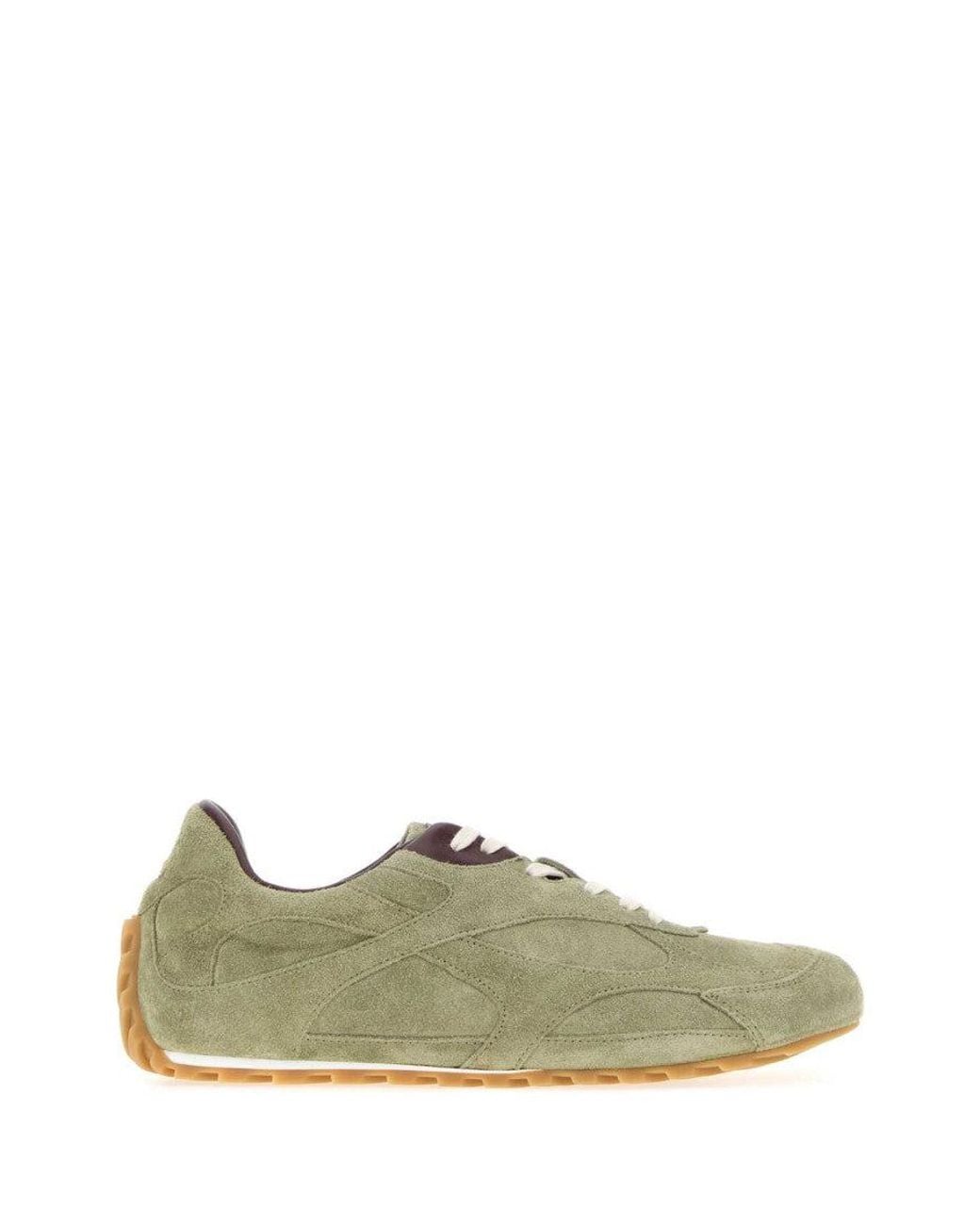 Bottega Veneta Green Lace Up Sneakers