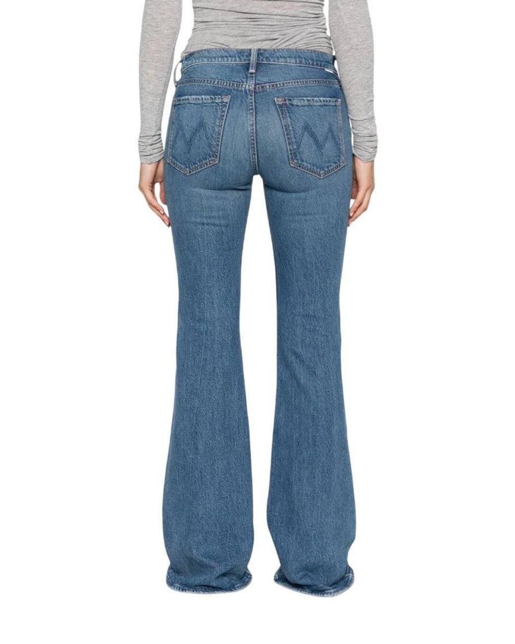 Mother Blue Flared High Rise Jeans