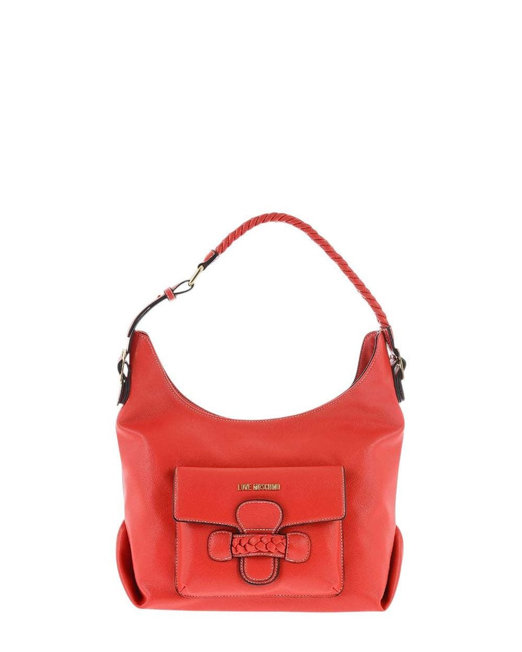 Love Moschino Red Logo Medium Shoulder Bag