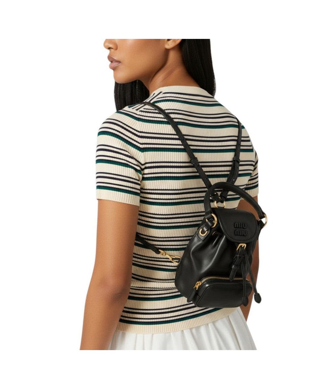 Miu Miu Black Logo Mini Backpack