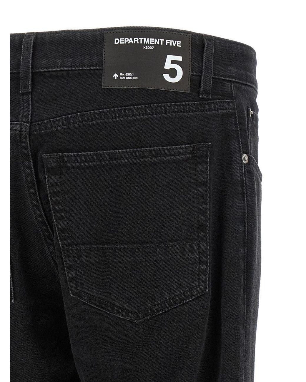 Department 5 Black Straight Mid Rise Jeans for men