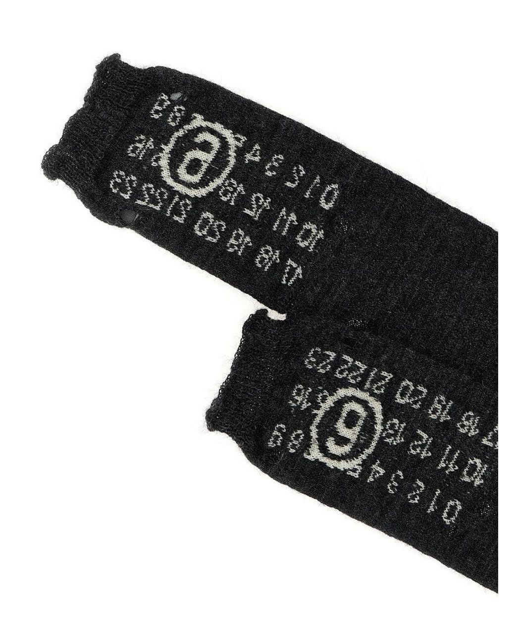 MM6 by Maison Margiela Black Dark 'Numeric Signature Mm6' Gloves