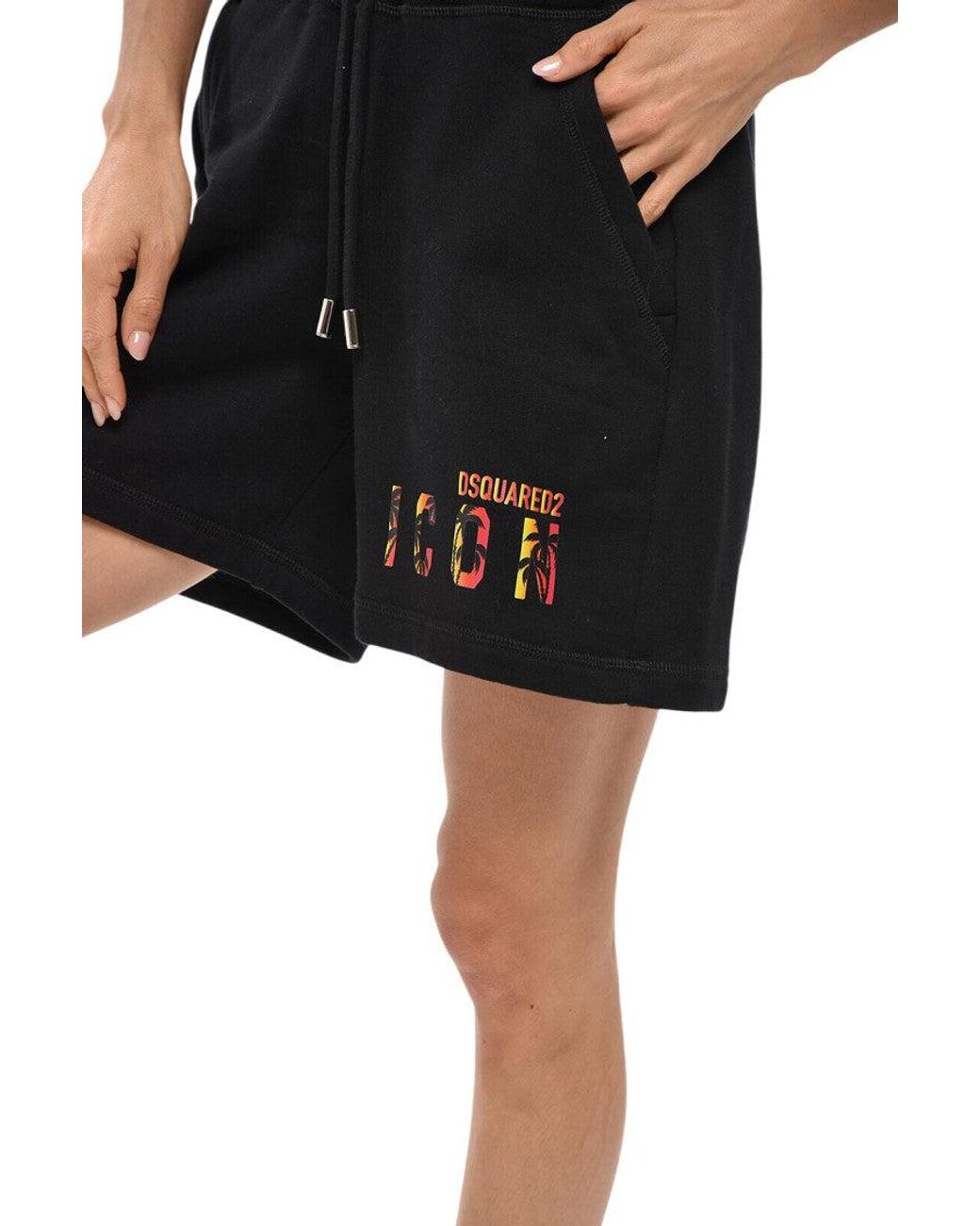 DSquared² Black Graphic Shorts
