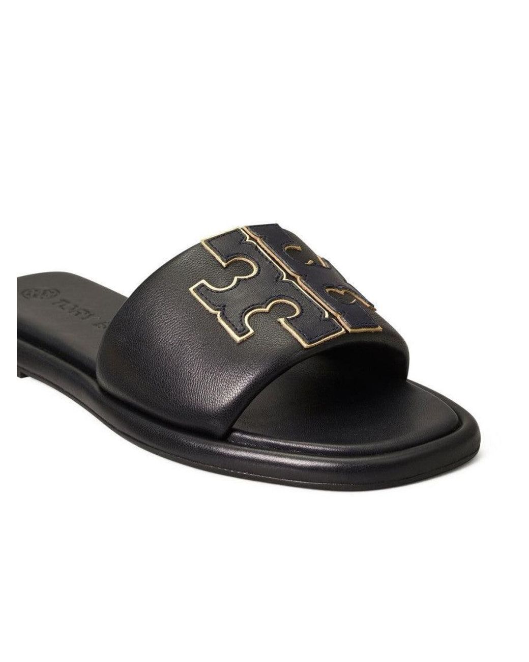 Tory Burch Black Logo Flats