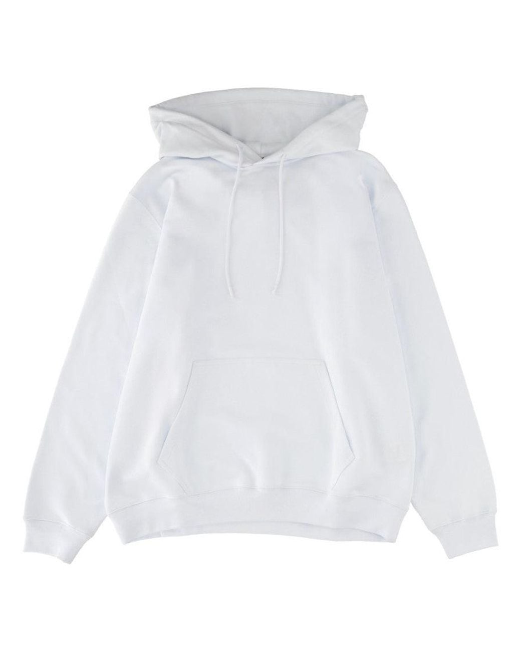 MSGM White Solid Hoodie for men